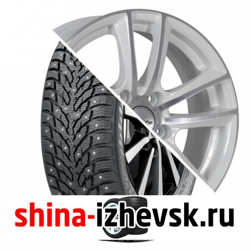 Колесо в сборе Nokian Hakkapeliitta 9 205/65 R16 T 95 + X-trike X116 6.5xR16 5×114.3 ET45 DIA60.1 Глянцевый белый с полированной лицевой частью в Ижевске